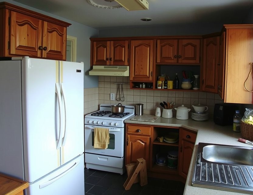Before: Dated and Cluttered Kitchen in an Amsterdam Apartment