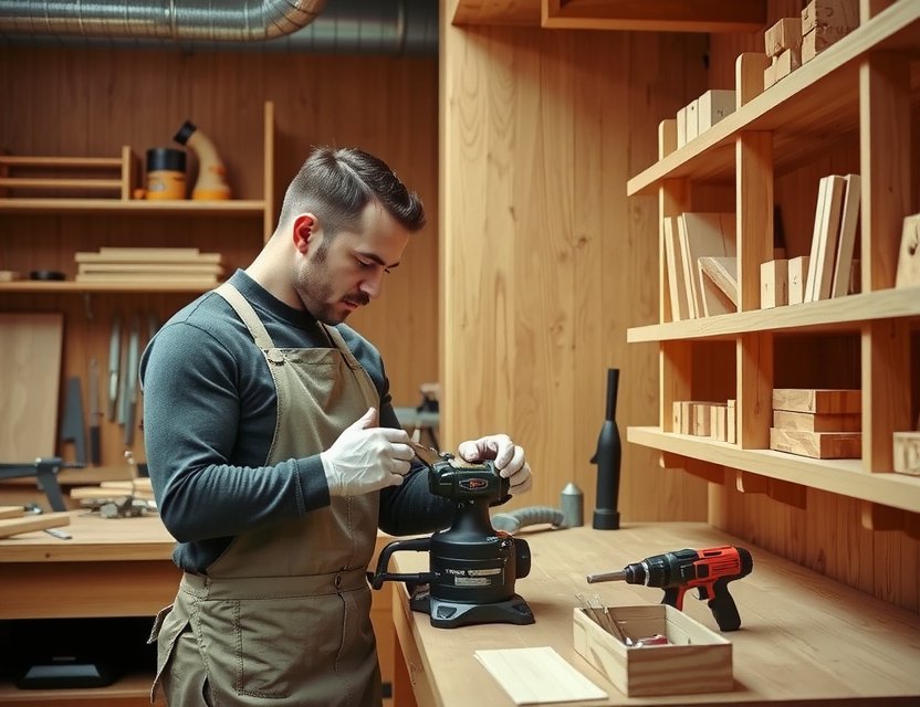 Custom carpentry workshop with artisan tools